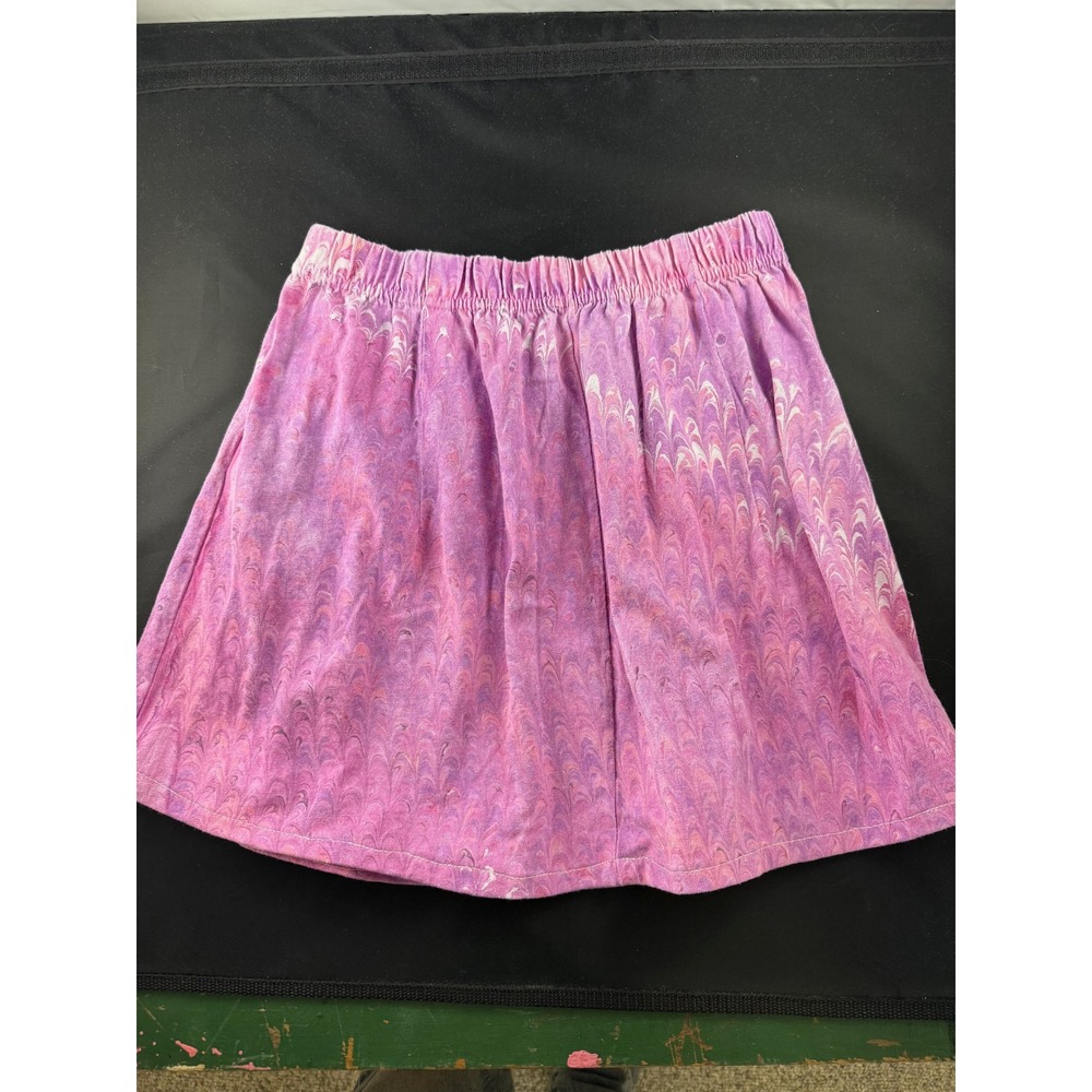 Shirleigh's Marbled art Kid skirt Pink Hand dyed cotton size L Made in the USA - Picture 9 of 9
